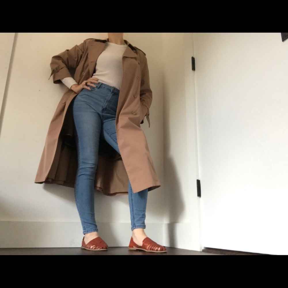 London Fog Dusty Rose Vintage Trench Coat RARE